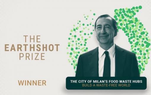 Beppe Sala per la premiazione del Comune di Milano all'Earthshot Prize