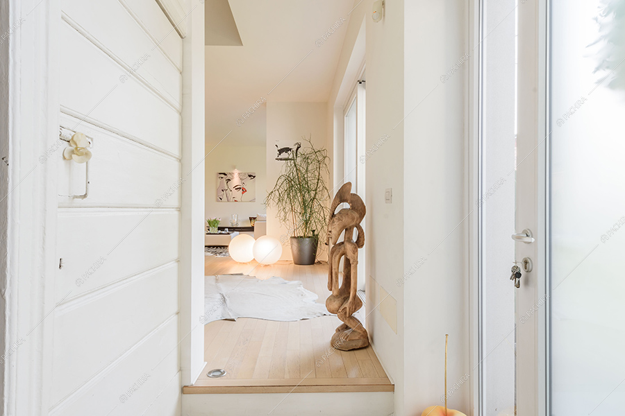 Corridoio della villa Nilo, location in stile moderno a Milano