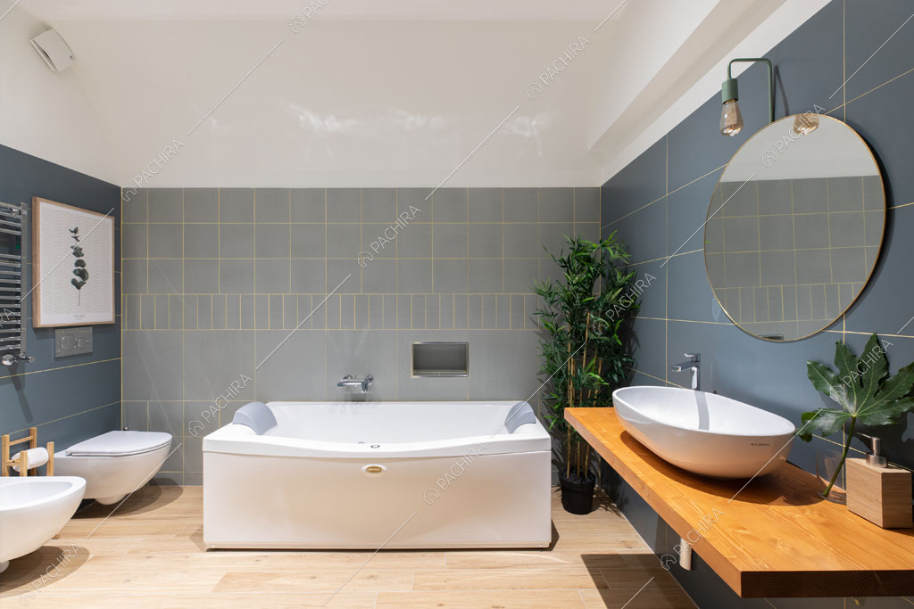 Vasca da bagno nell'appartamento Crescione, location in stile contemporaneo a Roma