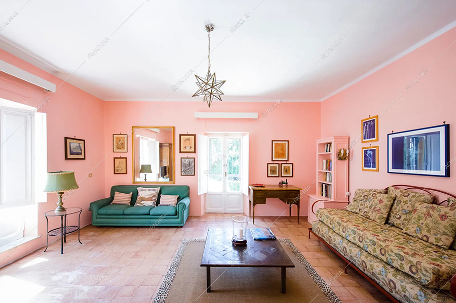 Salotto della dimora storica Elbe, location in stile classico per shooting a Roma