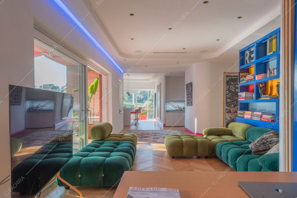 Sala dell'appartamento Gila, location in stile contemporaneo a Roma
