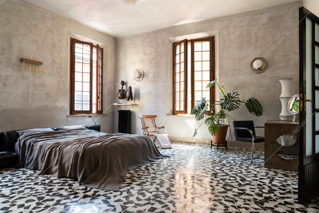Camera da letto del loft Reno, location in stile contemporaneo a Reggio Emilia