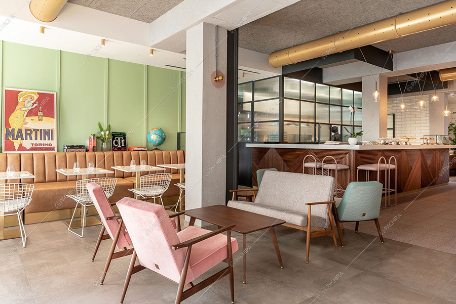 Sala da pranzo dell'hotel Ametrino, location in stile contemporaneo a Riccione
