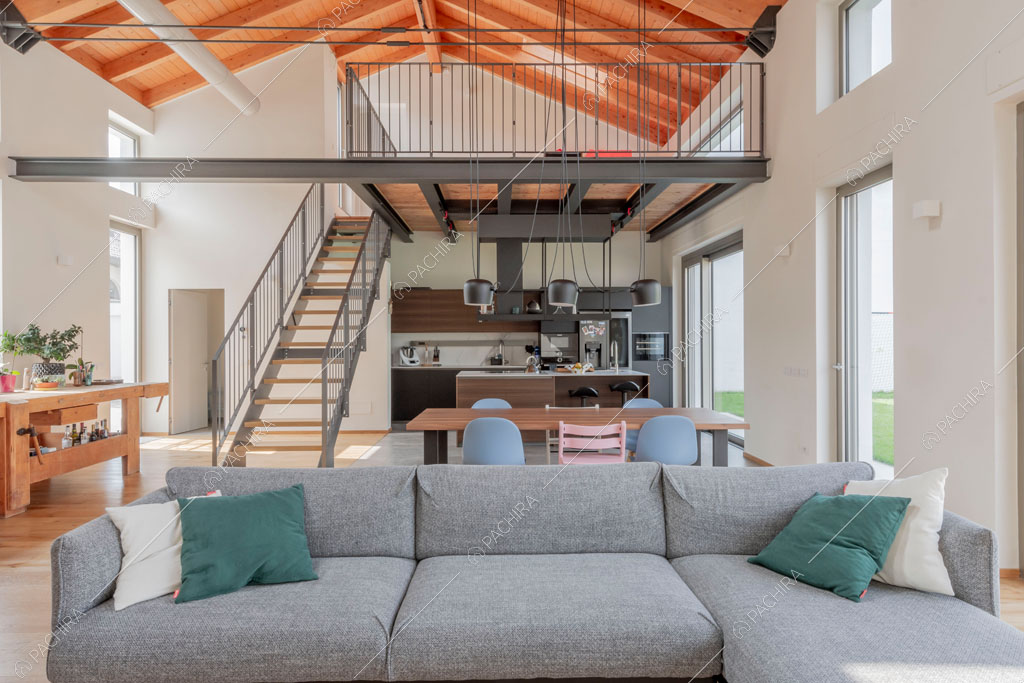 Cucina a vista della villa Eiger, location in stile moderno a Monza