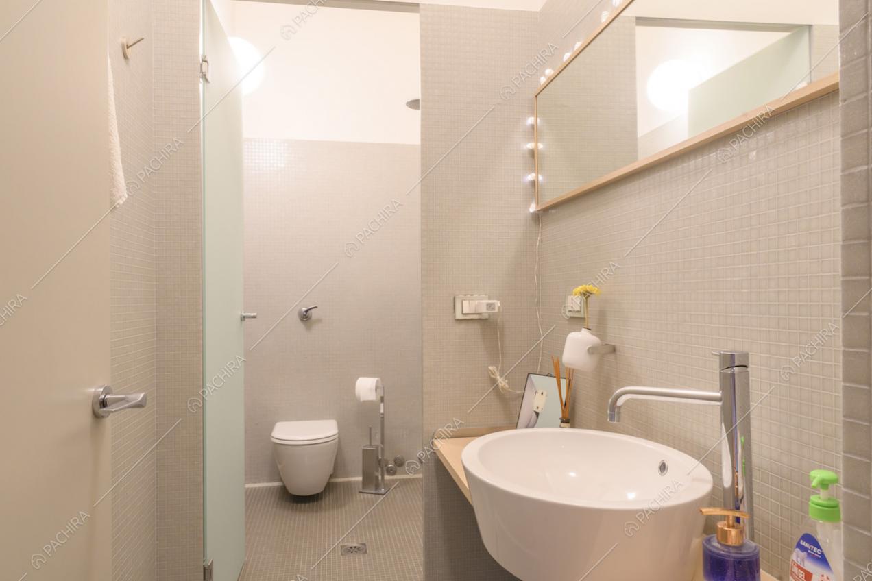 Bagno e antibagno bianchi