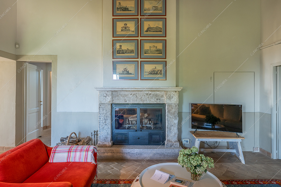 Salotto dell'agriturismo Tevere, location in stile country a Siena