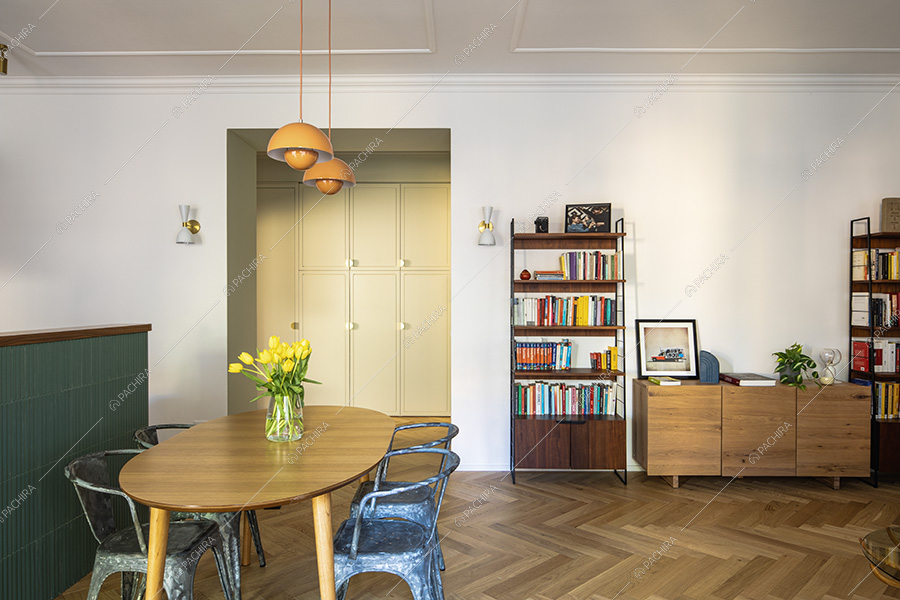 Sala dell'appartamento moderno Jilò, location per shooting a Roma