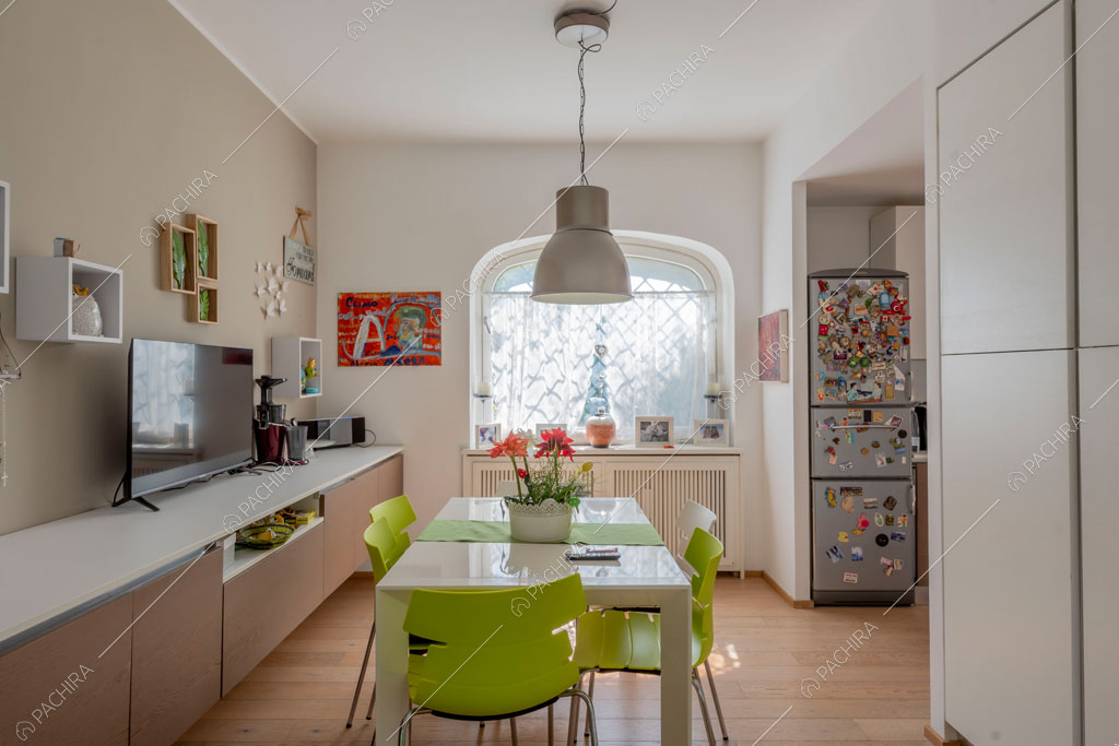 Sala da pranzo della villa Cassava, location in stile contemporaneo a Roma