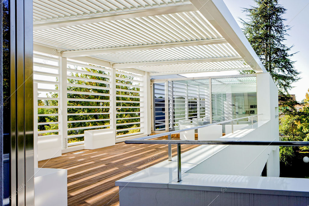 Terrazza della villa Meru, location in stile contemporaneo a Padova