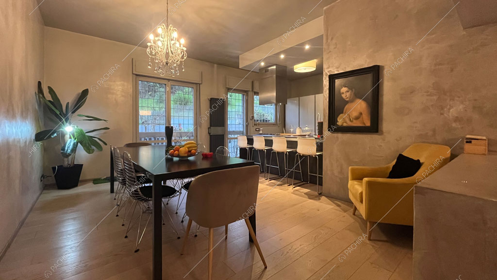 Sala da pranzo della villa Andesine, location in stile moderno a Roma