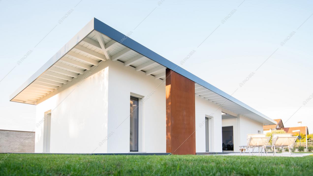 Villa moderna con giardino per shooting video