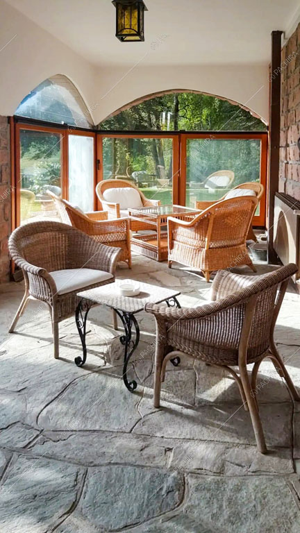 Veranda dello chalet Betel, location in stile rustico a Lecco