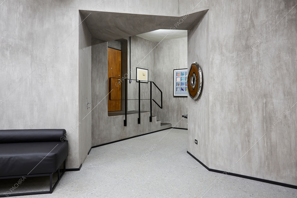 Vista sull'ingresso dell'ufficio Olmaria, location in stile contemporaneo a Milano