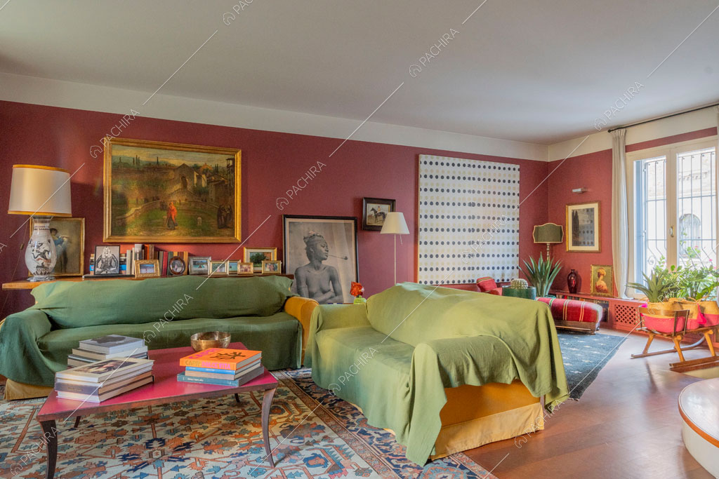 Salotto della villa Rodano, location in stile contemporaneo a Milano
