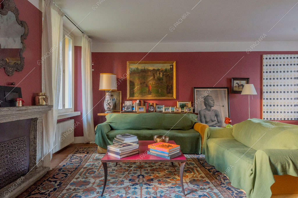 Salotto della villa Rodano, location in stile contemporaneo a Milano