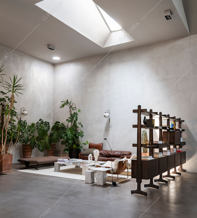 Zona living del loft Reno, location in stile contemporaneo a Reggio Emilia