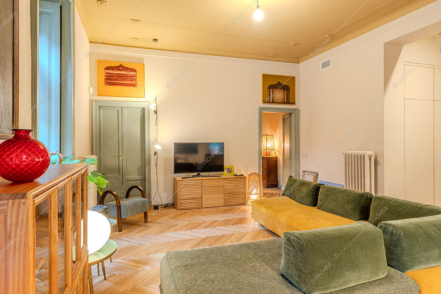 Salotto dell'appartamento Buganvilla, location in stile moderno a Milano