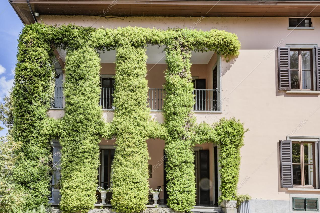 Dettaglio di una parete esterna della villa