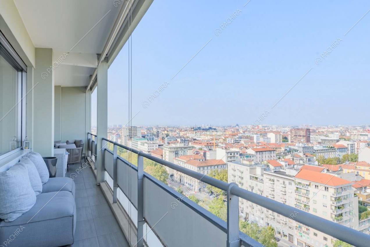 Vista sullo skyline milanese dalla terrazza