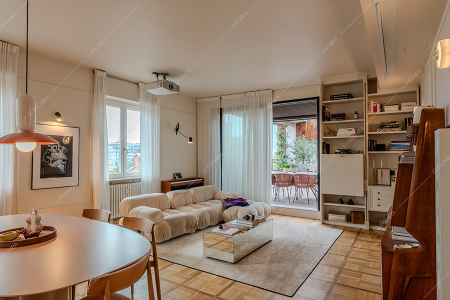 Sala dell'attico Celestina, location in stile contemporaneo a Milano