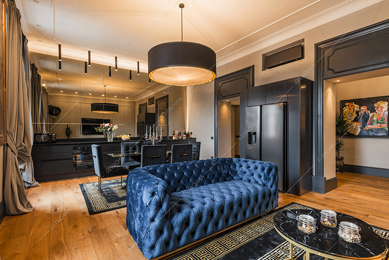 Sala dell'appartamento Bogda, location in stile moderno a Roma