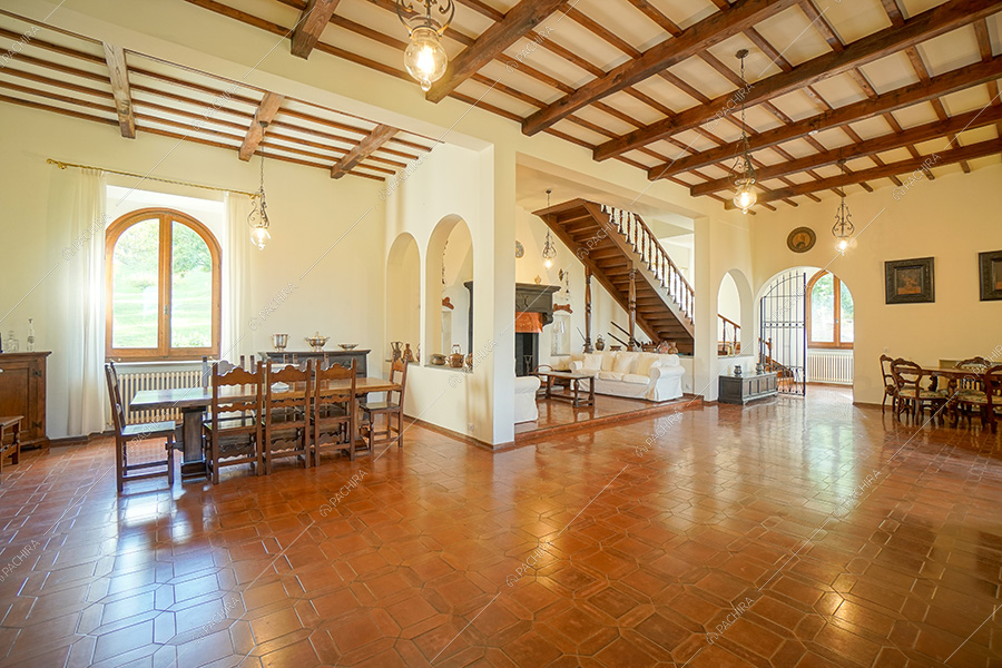 Salone della villa rustica Tapioca, location per shooting a Rimini