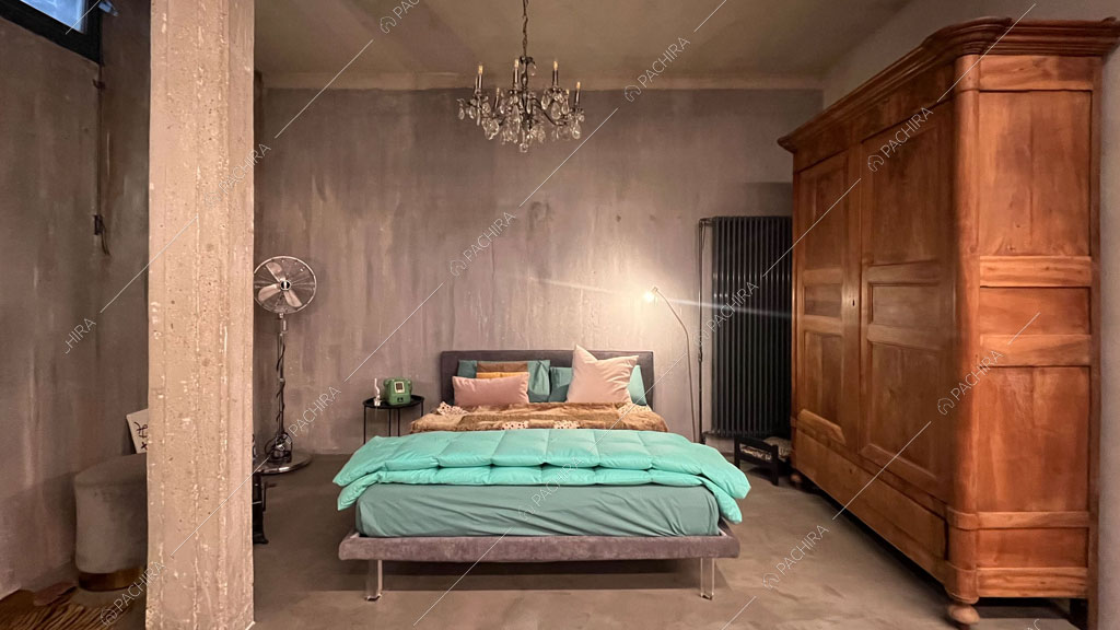 Camera da letto della villa Andesine, location in stile moderno a Roma