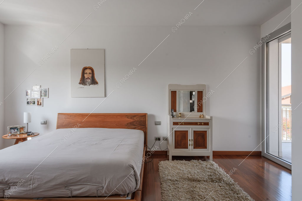 Camera da letto matrimoniale della villa Lilium, location in stile moderno in Provincia di Milano