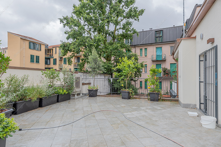 Terrazza del loft Ob, location in stile moderno a Milano