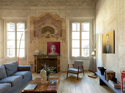 Sala dell'appartamento Cajà, location in stile moderno a Mantova