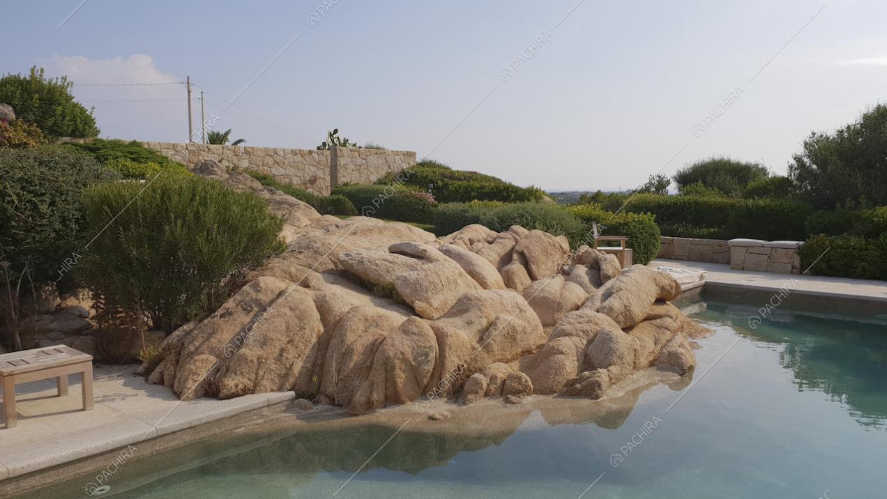 Dettaglio del contesto naturale che abbraccia la piscina
