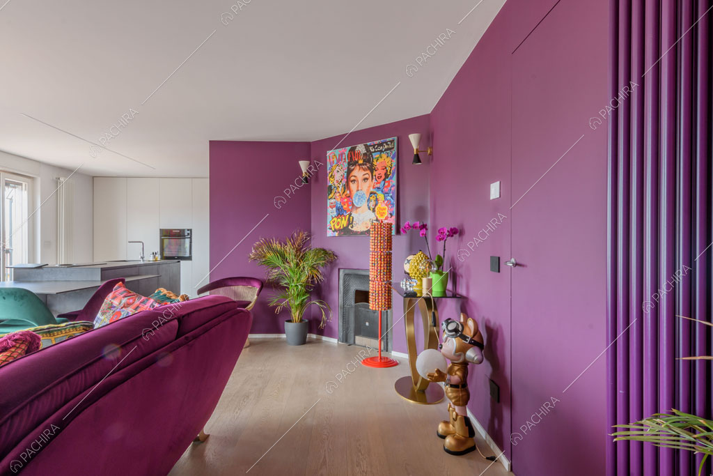 Zona living dell'appartamento Quiabo, location in stile contemporaneo a Milano
