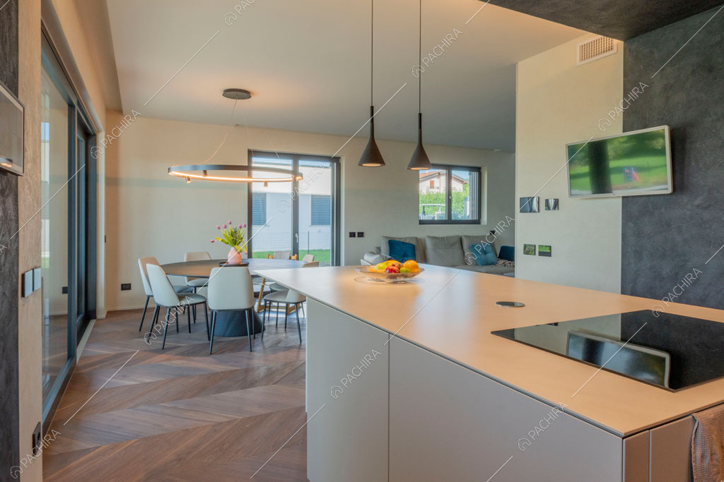 Cucina della villa Warta, location in stile contemporaneo a Monza