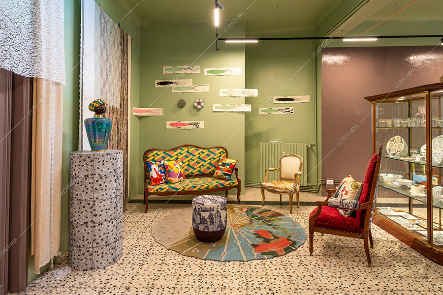 Salotto dell'espositivo Magdalena, location in stile vintage a Milano