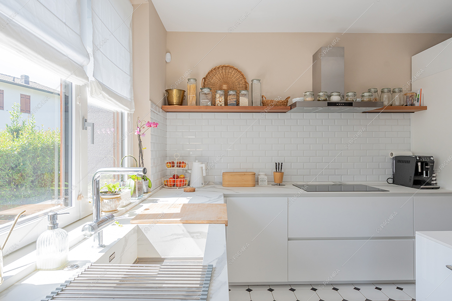 Cucina della villa Gange, location in stile contemporaneo a Milano