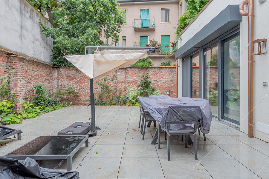 Cortile del loft Ob, location in stile moderno a Milano