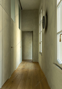 Corridoio dell'appartamento Cajà, location in stile moderno a Mantova